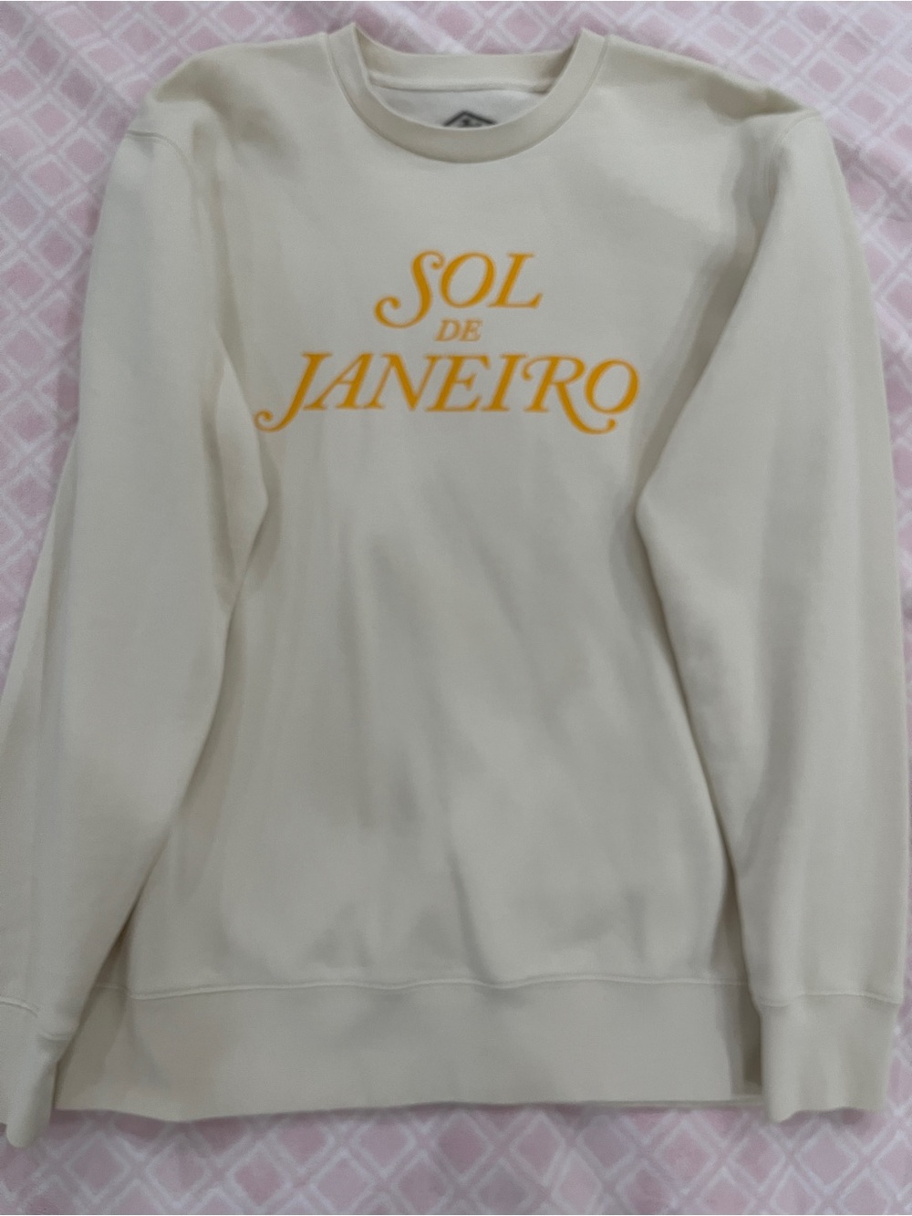 Sol de Janeiro Cream Sweatshirt with Yellow Logo